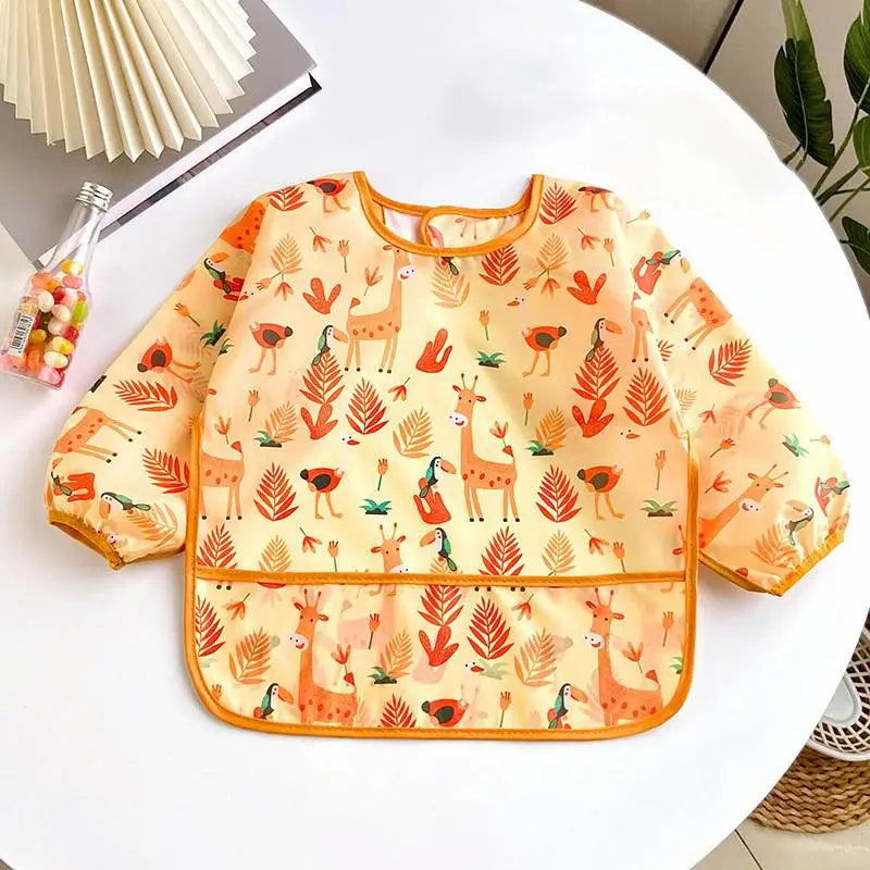 Baby Long Sleeve Waterproof Bib Apron – 0–3 Years