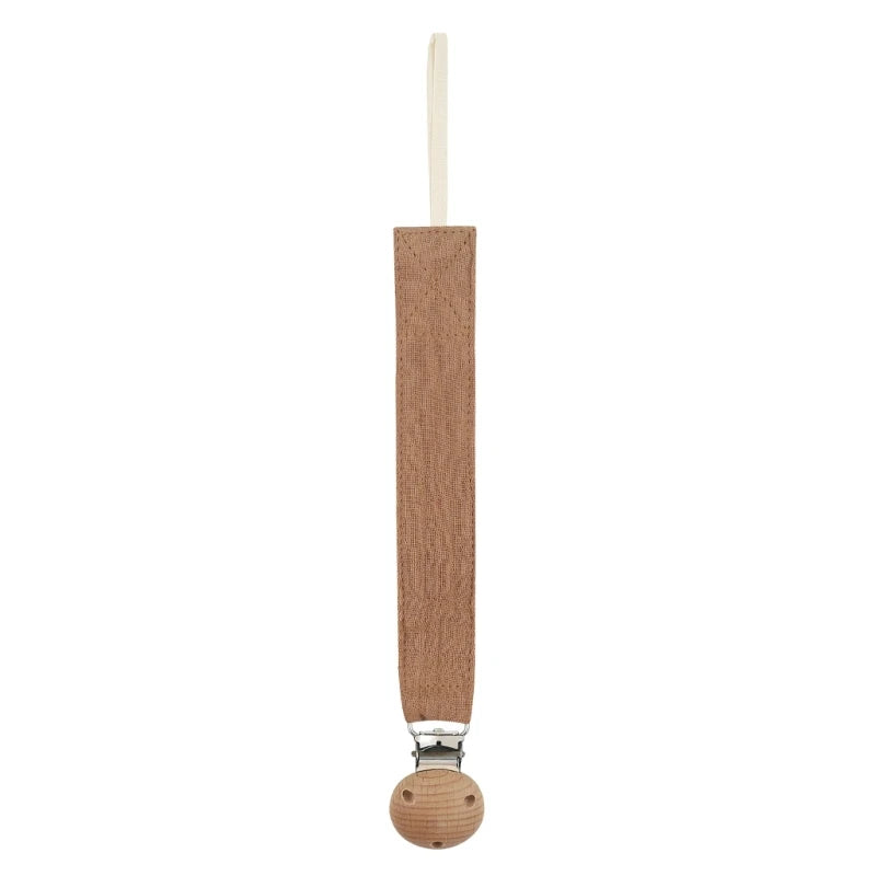 Cotton Baby Pacifier Clip Chain – Beech Wood & Metal