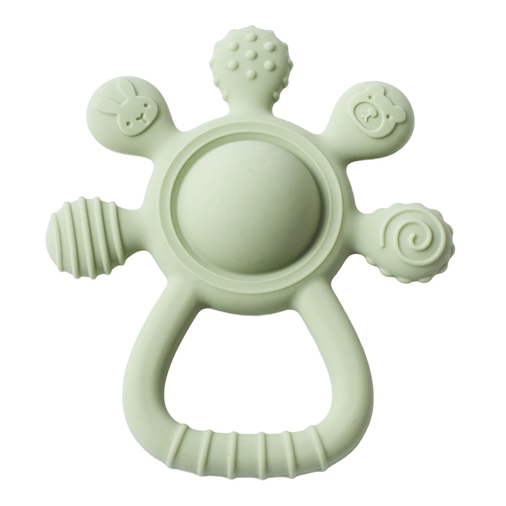 BPA-Free Silicone Baby Teether Rattle – Hand Bell