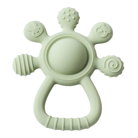BPA-Free Silicone Baby Teether Rattle – Hand Bell