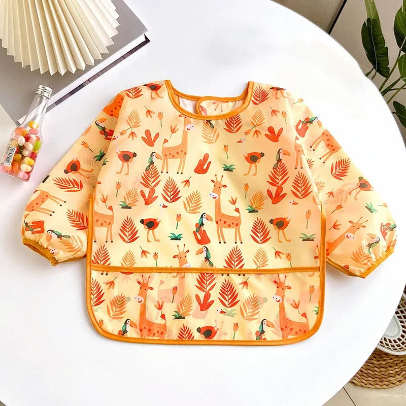 Baby Long Sleeve Waterproof Bib Apron – 0–3 Years