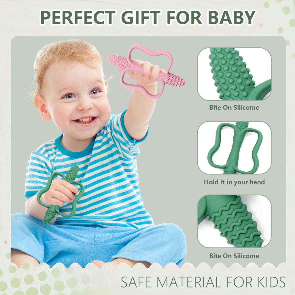 Baby Silicone Teething Toy with Easy-Grip Handle