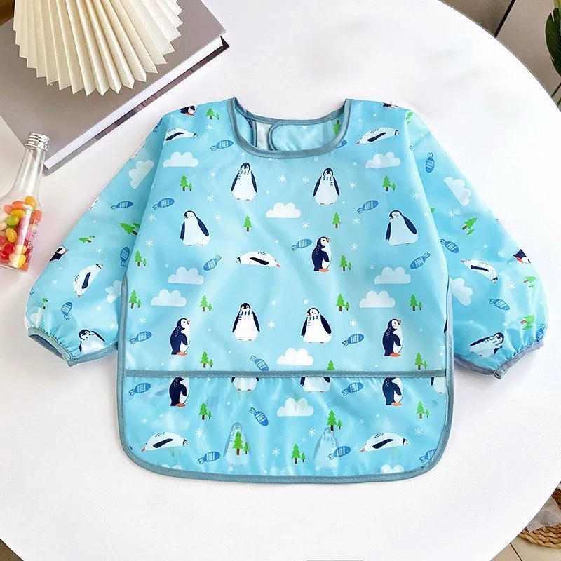 Baby Long Sleeve Waterproof Bib Apron – 0–3 Years