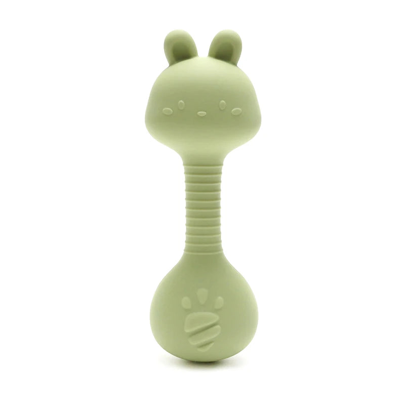 Baby Bunny Silicone Rattle Teether – Dumbbell Shape