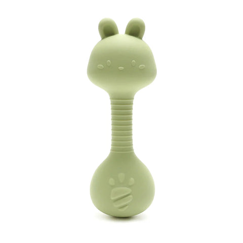 Baby Bunny Silicone Rattle Teether – Dumbbell Shape