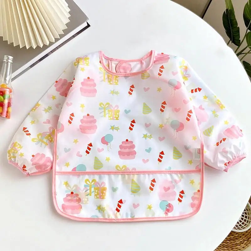 Baby Long Sleeve Waterproof Bib Apron – 0–3 Years